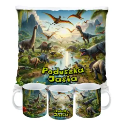 Kubek Poduszka Dinozaur Dinozaury T-rex Tyrannosaurus Triceratops